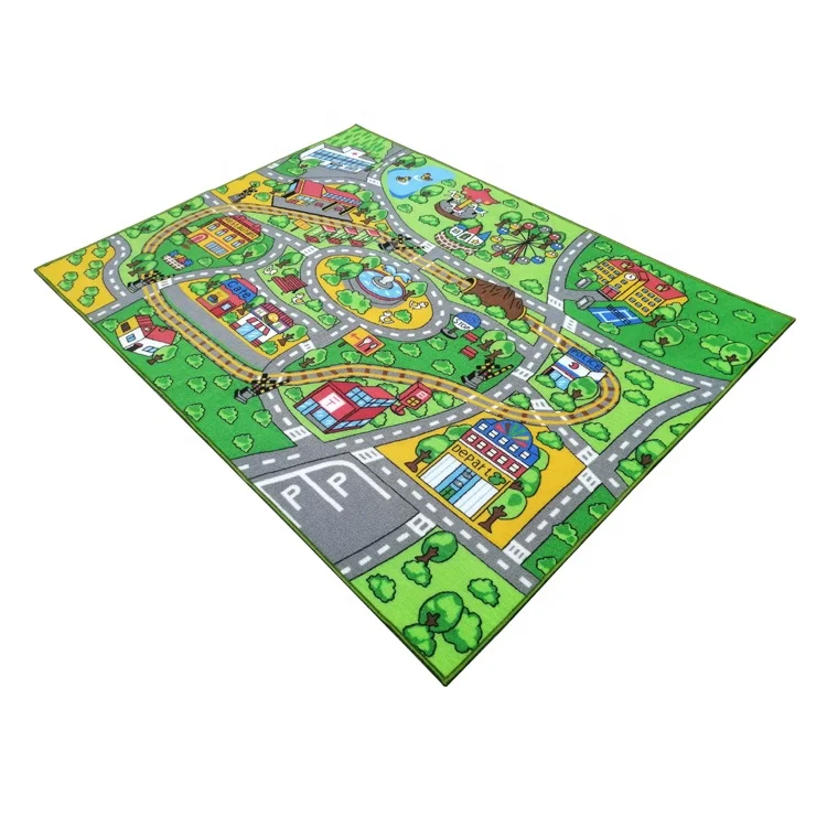Playroom Bedroom Large Non-slip Carpet Fun Road Traffic Play Mat Educational Toy