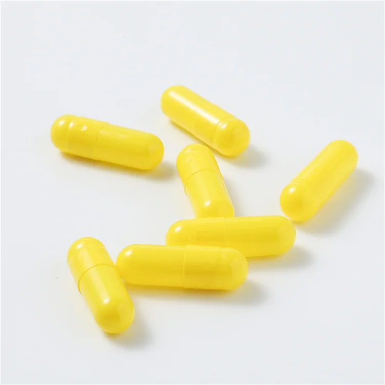 Size 0 1 2 3 Yellow Capsula De Gelatina 00# Halal Capsule Gelatin Empty Capsules without Titanium Dioxide