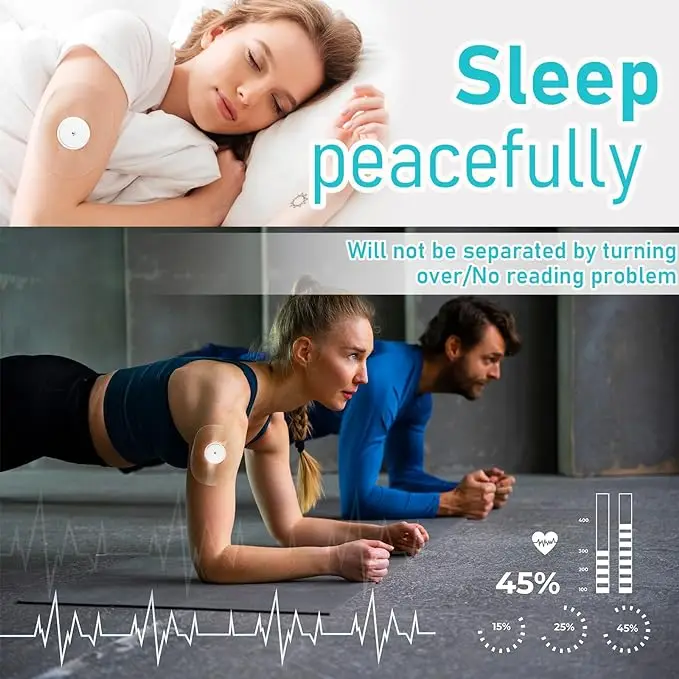 Latex-Free Glucose Sensor Covers Medical Adhesive Patches for Precut CGM Tape  Waterproof and Strong Stick for Long Stay