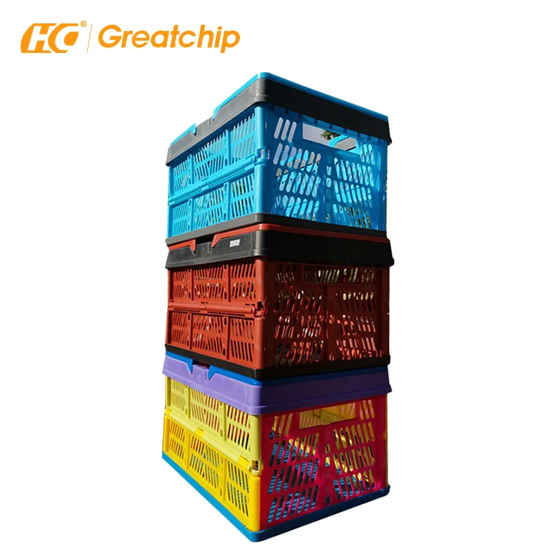 Supermarket Foldable shopping basket market shopping plastic Folding portable basket