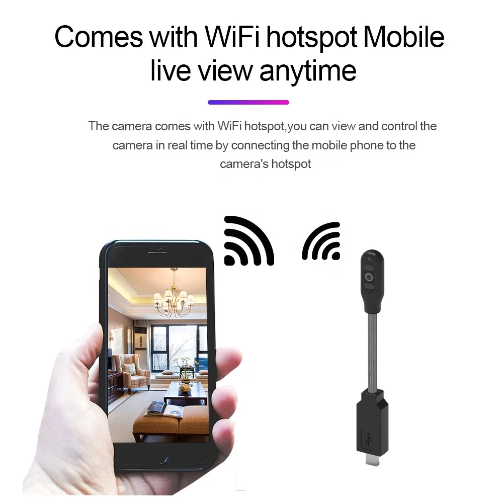 HD 1080P USB Cable Camera Portable Mini Hidden Camera IR Night Vision Video Voice Recorder Camera up to 200GB