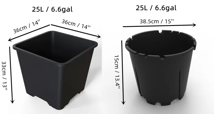 Fabrica de macetas cuadradas redonda plastico 25l 30 litros 40litros para arandanos