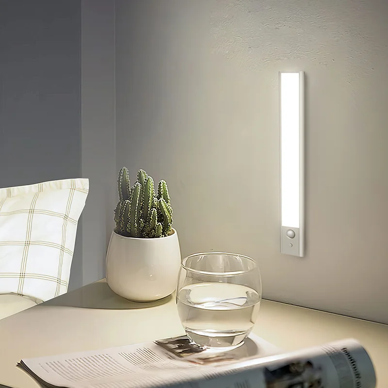 20/30/40cm LED White Lighting Wireless Motion Sensor Light Rechargeable Indoor Night Light Sticky Magnetic Kitchen 5V Input PC