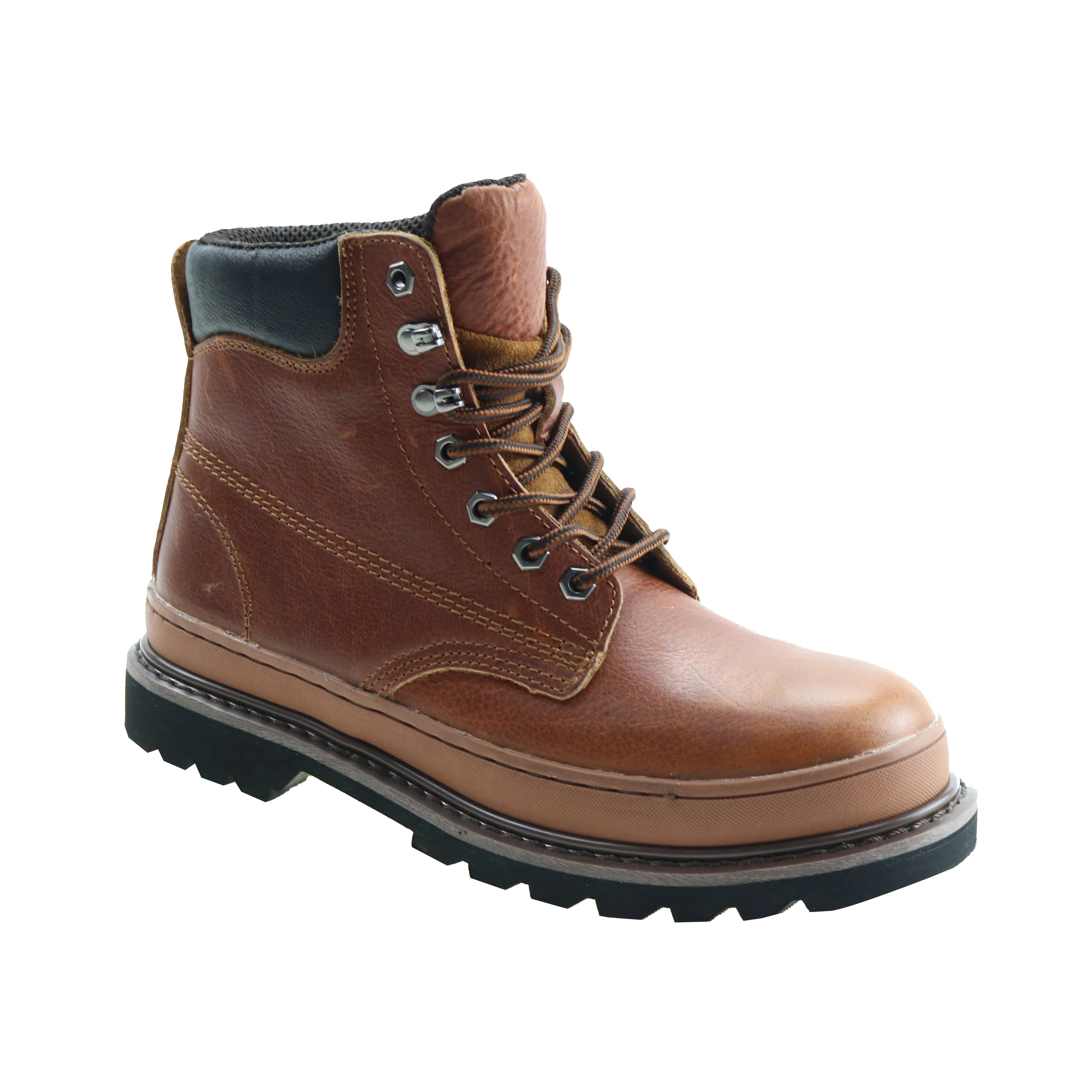 Fashion Men Brown Multifunctional Handmade Goodyear Welted Boots Combat Safety Shoes
