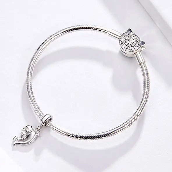 Wholesale Bracelet Necklace Diy Custom 925 Sterling Silver Animal Pendant Dolphin Charms