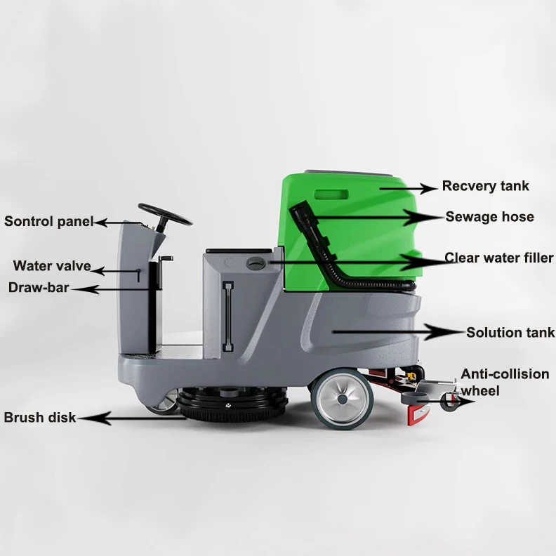 Gaoge Factory A22 Direct Sales driving type floor scrubber  high quality Cleaning Machine floor scrubber With CE