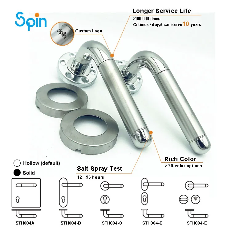 Italian Design Luxury Nickel Stainless Steel T Door Lever Handles Modern Style Door Fittings Hardware