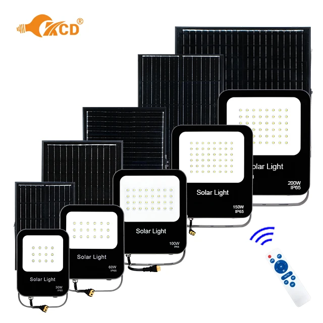 KCD Super Bright China Factory Price Cheap 50w 100w 200w 300w IP67 5000 Lumen Solar LED Flood Light With On Off Switch