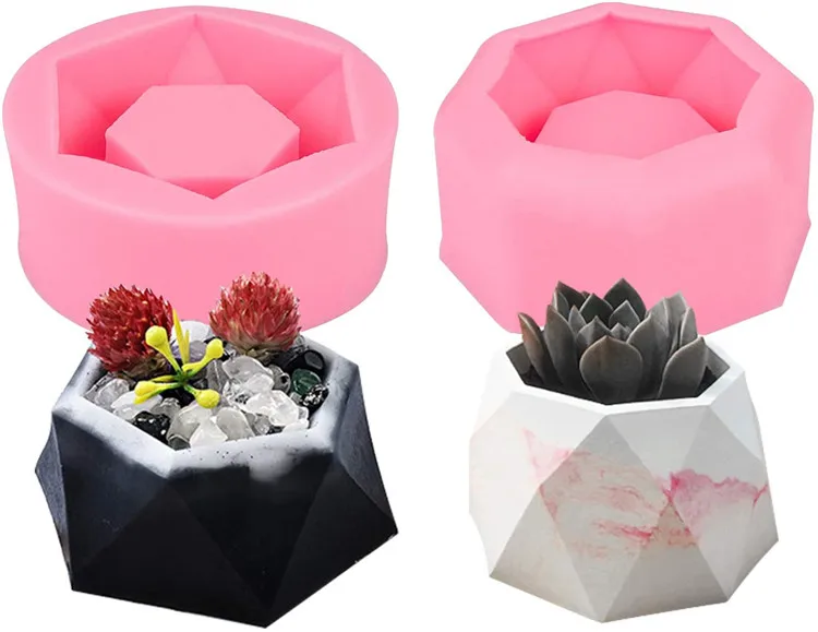 Flower Pot Silicone Plant Pot Molds Concrete Clay Mold Ashtray Candle Holder Fondant Cake Making