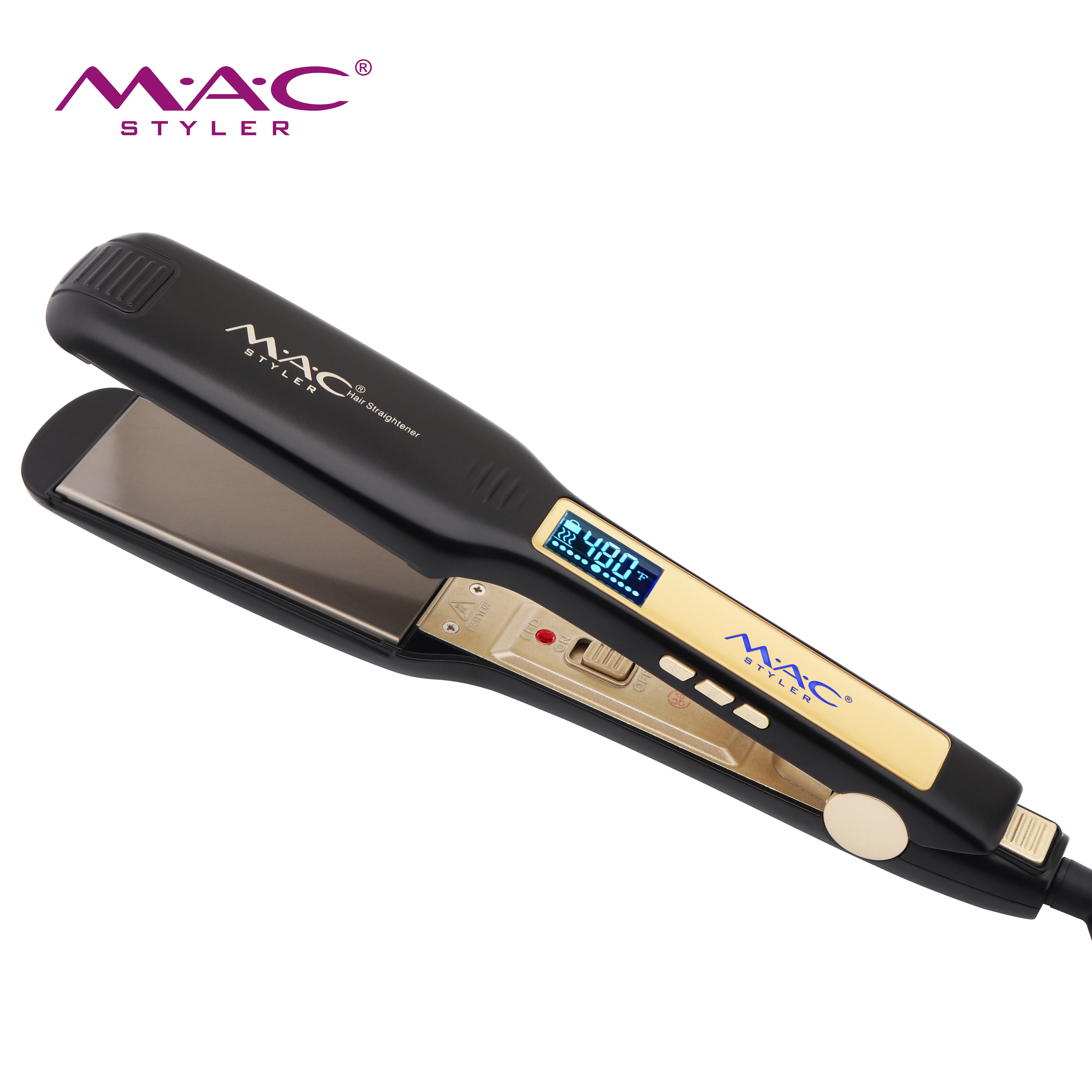 Wholesale Salon Straightening Care Hair Straightener 15 Seconds Fast Heating Temperature Display Titanium Flat Iron