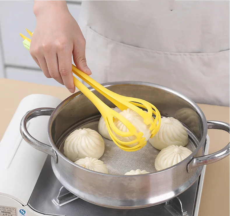 Multi-function Kitchen Tongs Egg Whisk Food Tongs Salad Mixer