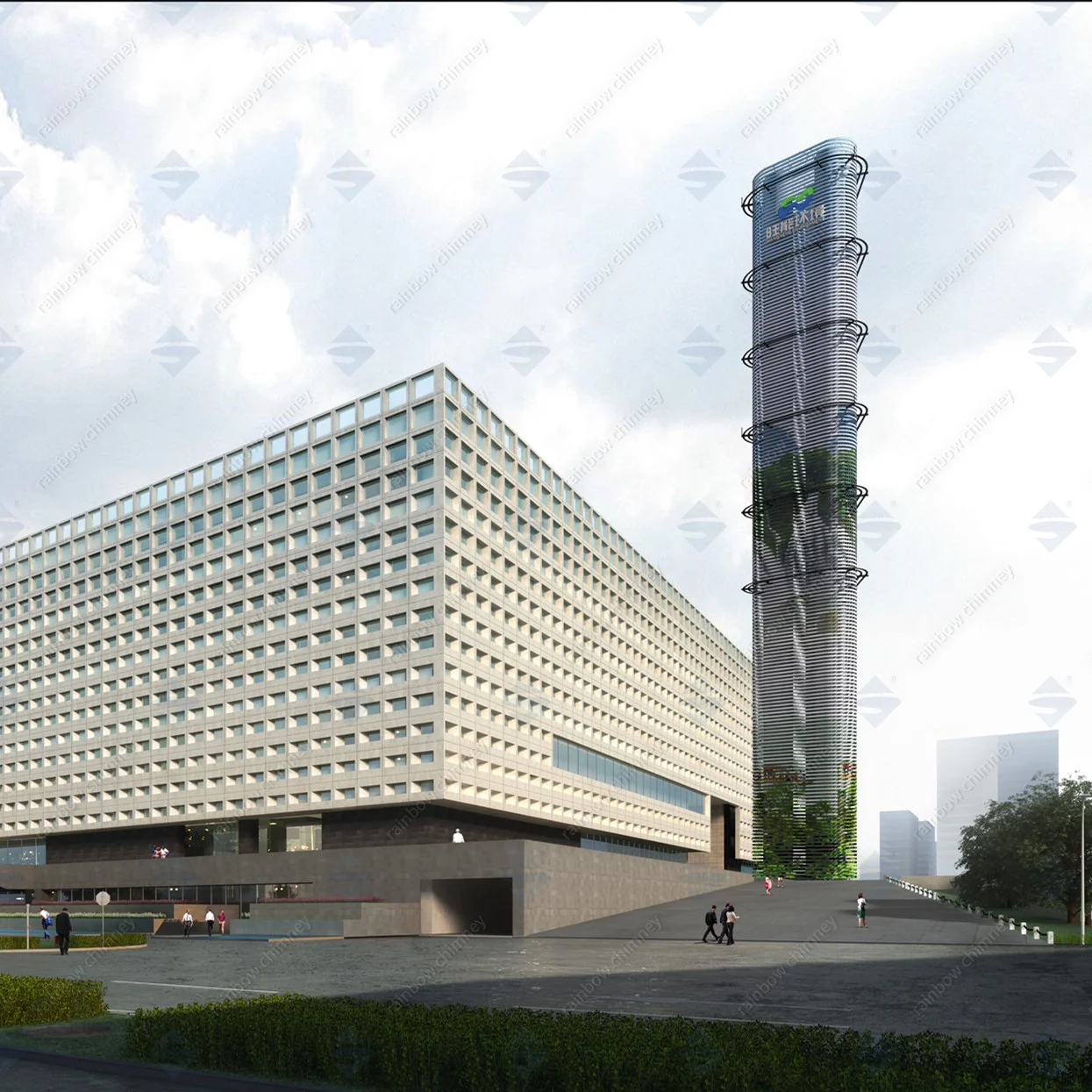 Landscape Decoration Chimney Industrial Building Exhaust Pipes Ventilation equipment boiler chimney