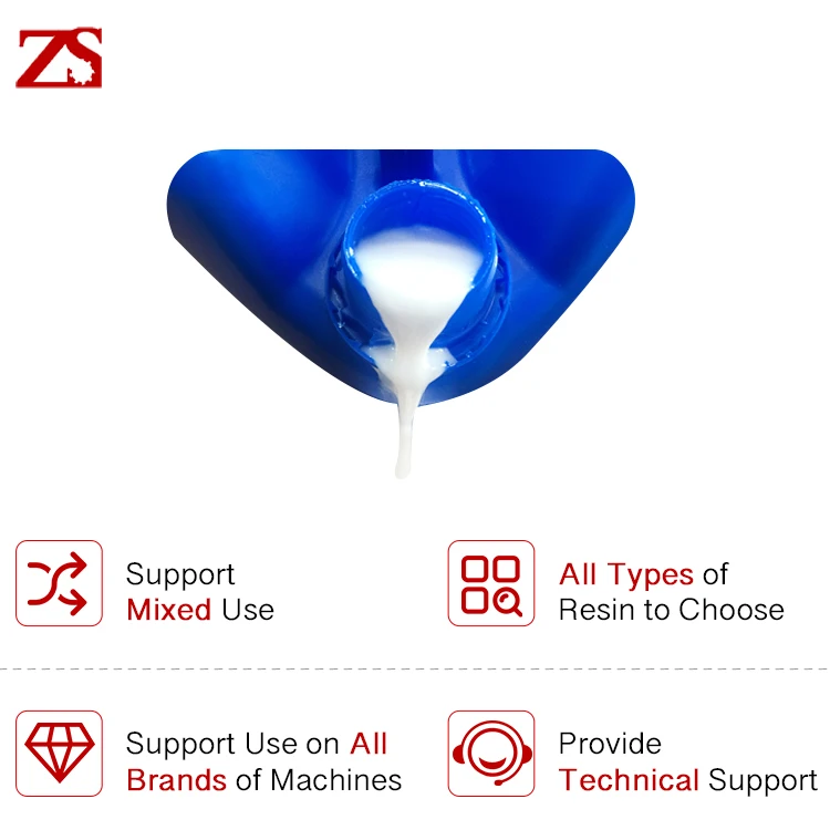 ZS LCD/LED/SLA resin photopolymer resin photosensitive resin polyester resin polyurethane resin 3d printer resin 3d resin