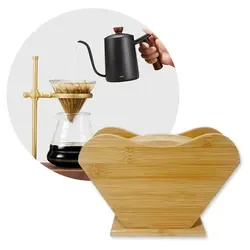 coffee paper storage container dispenser rack shelf bamboo wood coffee filter paper holder rack