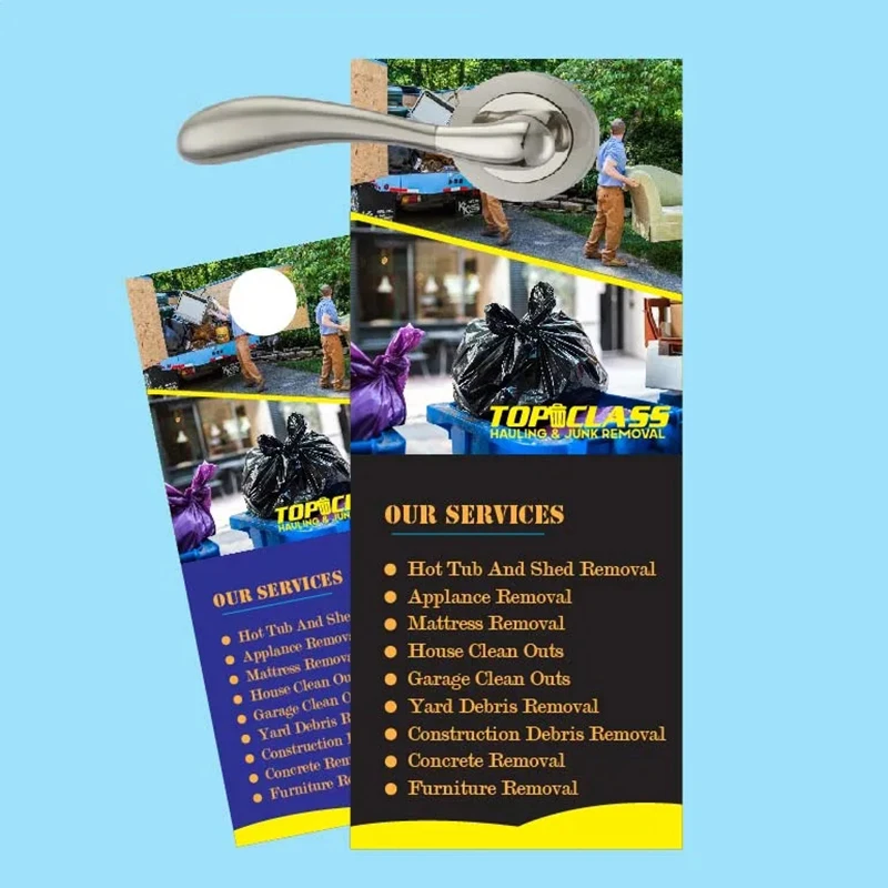 Premium 300gsm Paper Custom printing service menu brochure manual catalogue pamphlet door hanger flyer printing