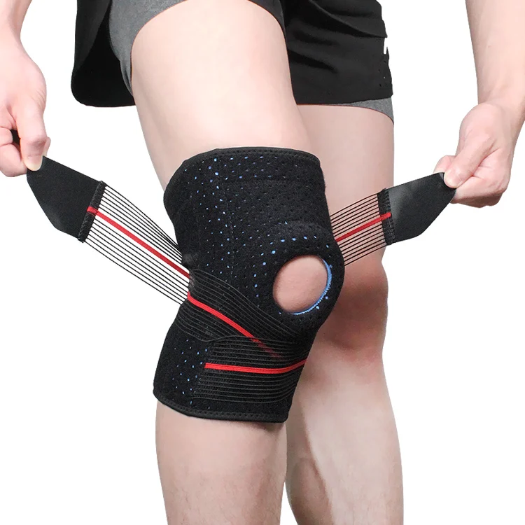 Aolikes Silica gel 4 Springs Sports KneePad Brace Patella Knee Pads Open Hole Knee Protector