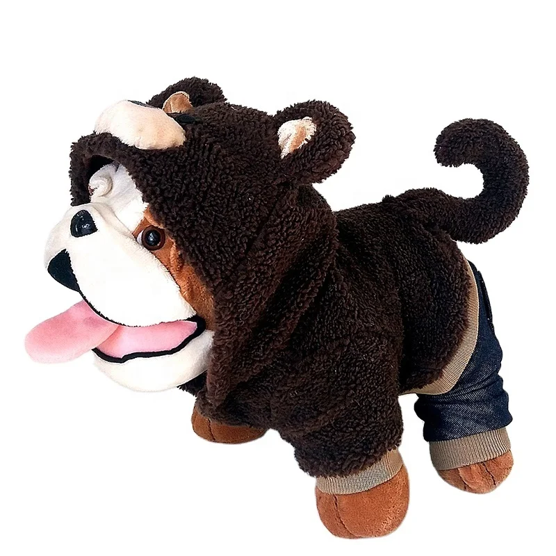 Brown bear teddy dog wear costume puppies cloth xs cheap panda denim dog clothes