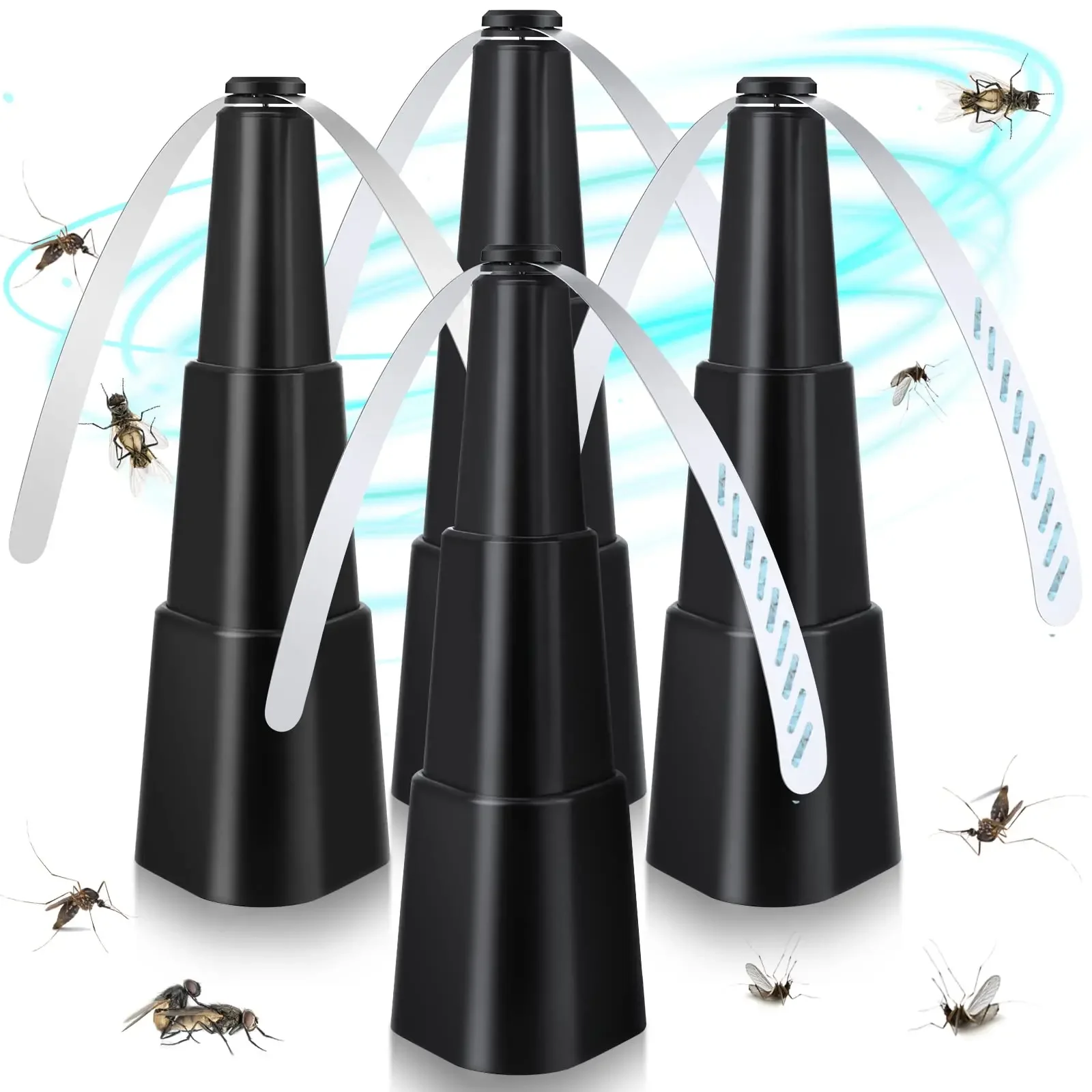 Repelling Bug Fan Fly Deterrent Stretchable Smaller Indoor Outdoor Table Use Holographic Blade Battery Powered Fly Fan