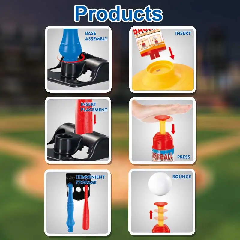 Adjustable Batting Bat Outdoor Games Baseball Set Sports Toy Baseball Training Machine Plastic Baseball Bat For Kids