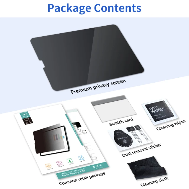 Factory Price 4 Way Privacy Screen Protector Anti Spy Matte Surface Glare for iPad 12.9