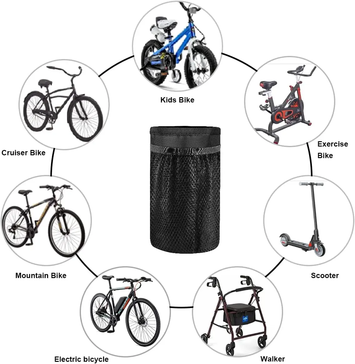 Bike Water Bottle Holder Bag Bicycle Bottle Holders with Phone Pocket Mountain Bike Handlebar Drink Container