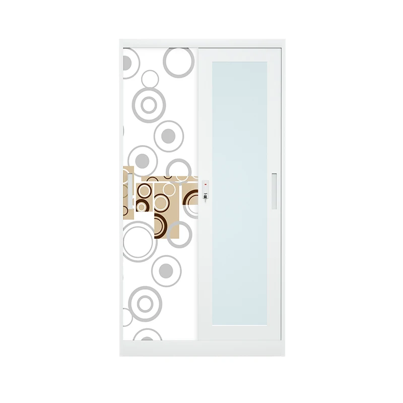 Wholesale Metal Steel Wardrobe Locker Bedroom Storage Clothes Wardrobe Cabinet with mirror