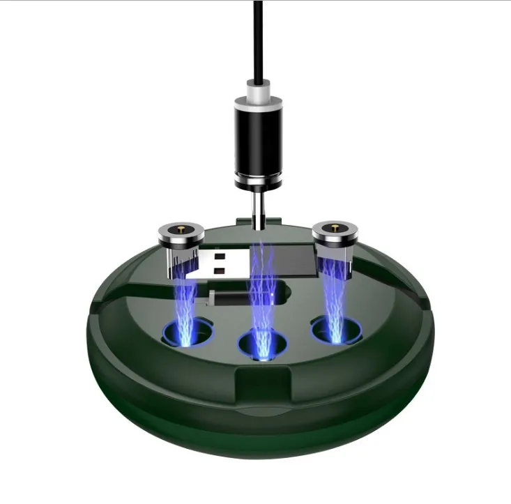 
3 in 1multi-head round box strong magnetic charging usb cable and retractcable usb cable 