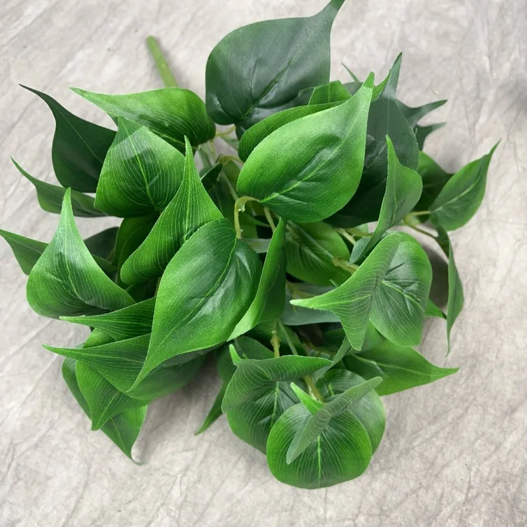 Factory wholesale simulated green plants home office decoration plant leaves environmentally friendly rubber artificial plants