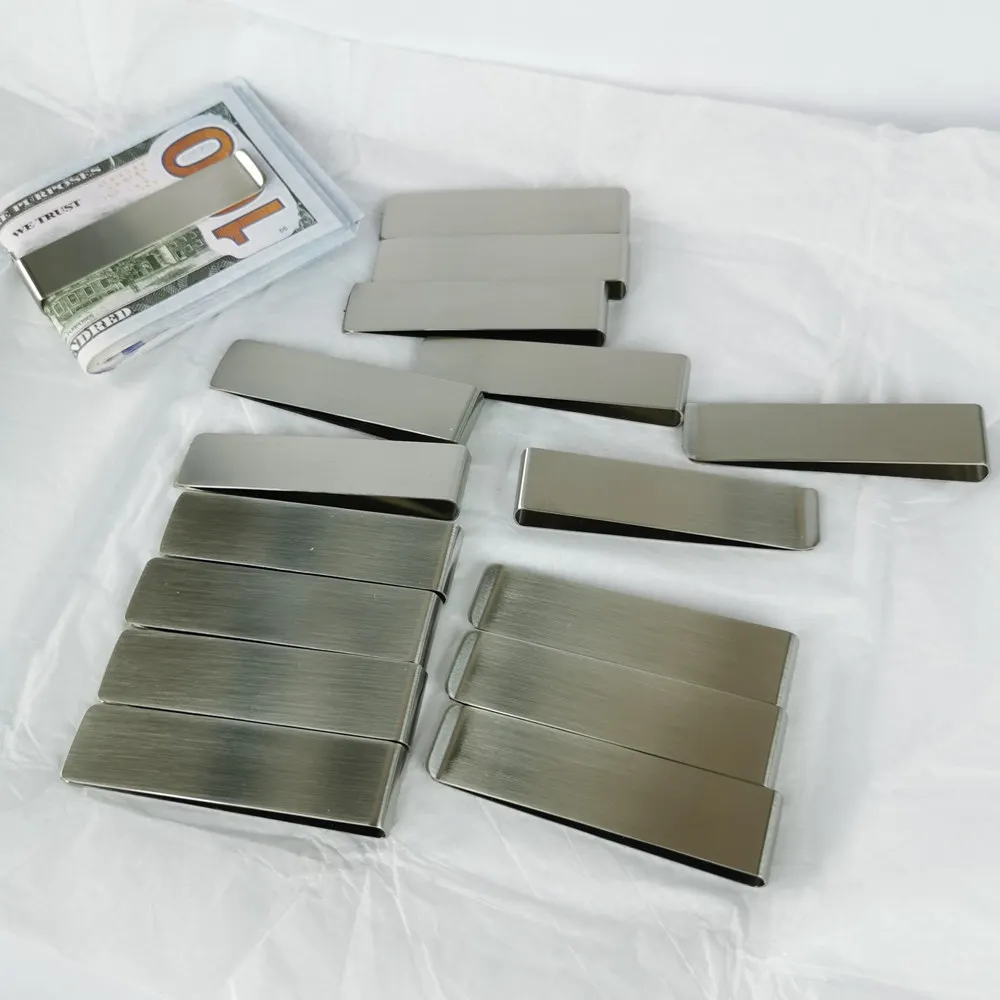 Custom Wallet Accessories  High Elastic Minimalist Slim Stainless Steel Metal Money Clip for Wallet
