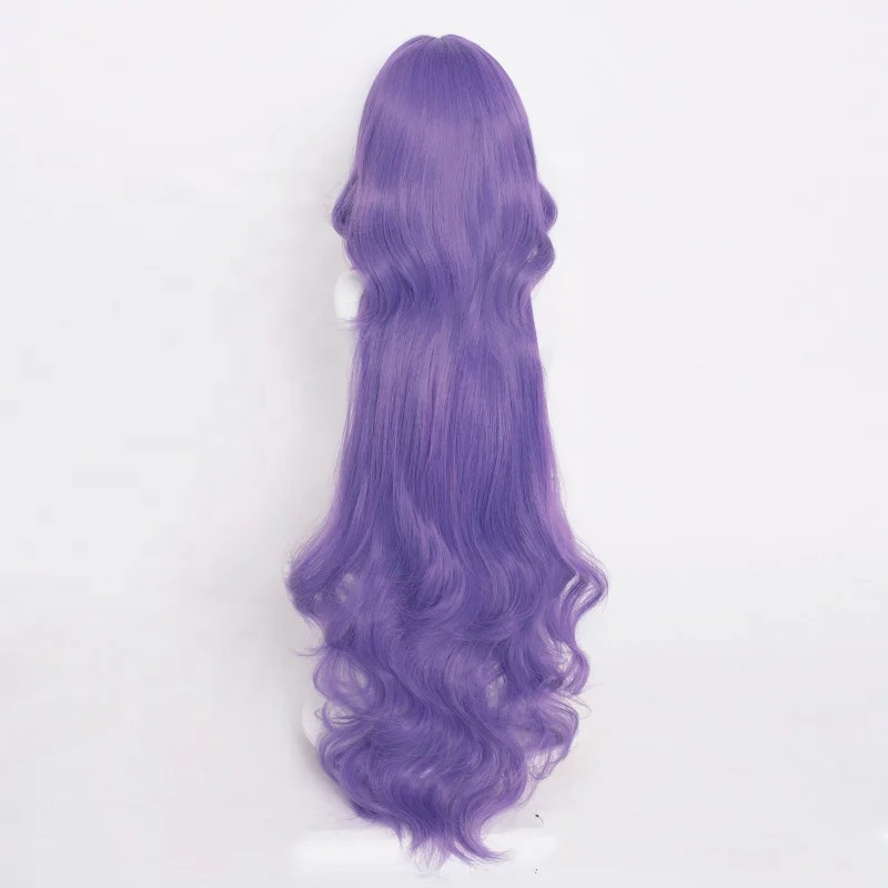 Wholesale Game League of Legends LOL Wig 100cm Long Curly Purple Syndra Peluca Cosplay Synthetic Anime Heat Resistant Wig