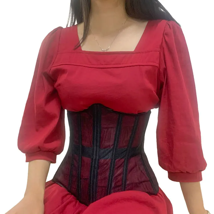 Женский винтажный корсет на шнуровке с завязками костюм feestkorset 16 рыбьих костей прозрачная сетчатая короткая сумка корсеты для тренировок