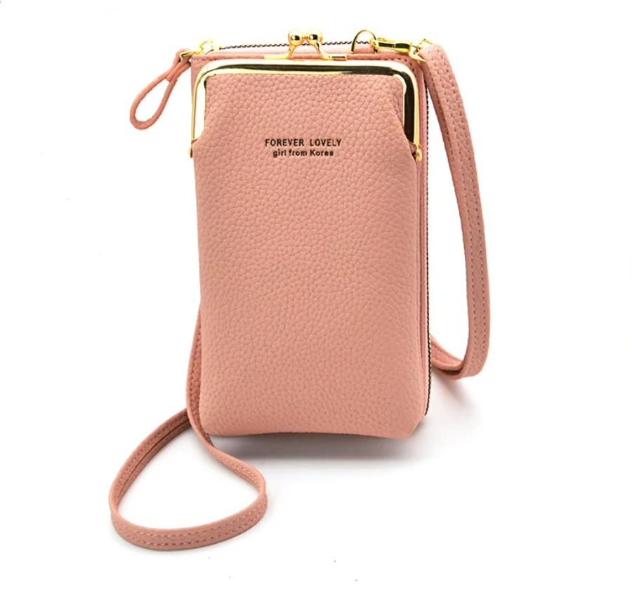 Phone Bag Women Shoulder Bag Made, PU Mobile Phone Case for Hanging Cards Wallet, Small Pockets