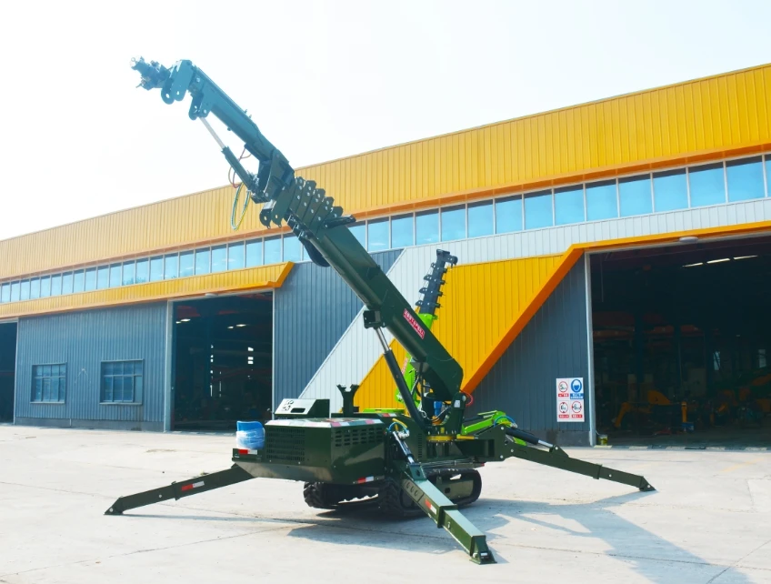 New 5ton Telescopic Boom 360 Degree Mini Crawler Mobile Spider 3ton Hydraulic Crane with Engine Pump for Manufacturing Plant
