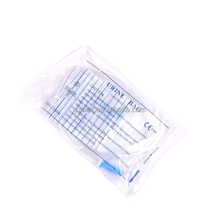 Factory hot selling Disposable medical Single-Use Urine Bag with pull-push valve/ Urine Bag Urine Collection Bag
