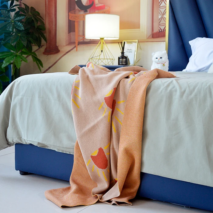 Factory Wholesale Super Soft Luxury Custom New Born Security Baby Wrap 100% Organic Cotton Knitted Baby Blanket for Newborns