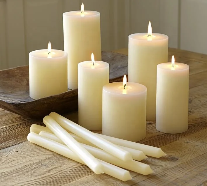 plain white candles