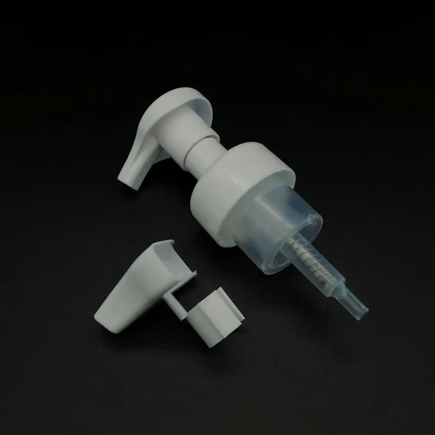 Factory direct plastic hand pressure foam pump 38/410 hand washing cleansing mousse dust cover clip custom color straw length