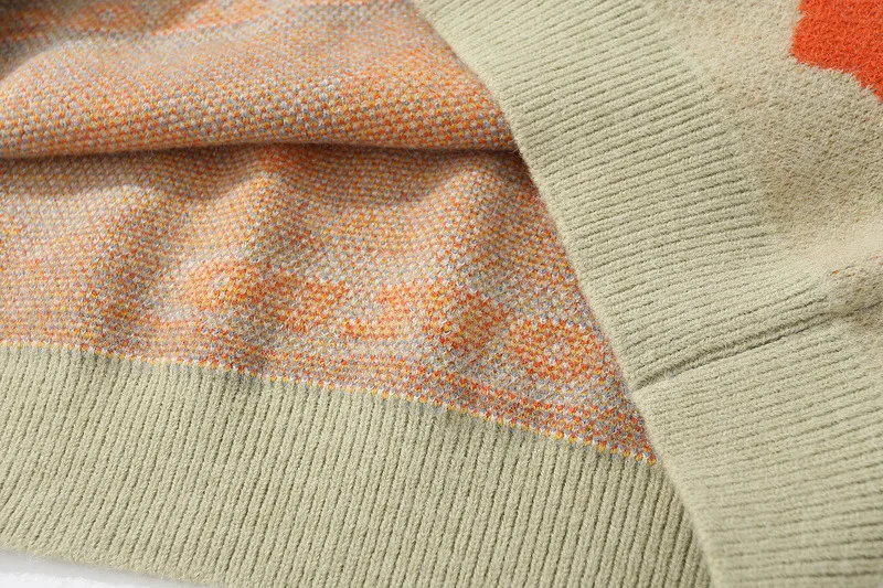 Nanteng Custom Logo Low MOQ Cotton Loose Man Jumpers Knitted Jacquard Pattern Knitwear Crewneck Men Pullover Sweater