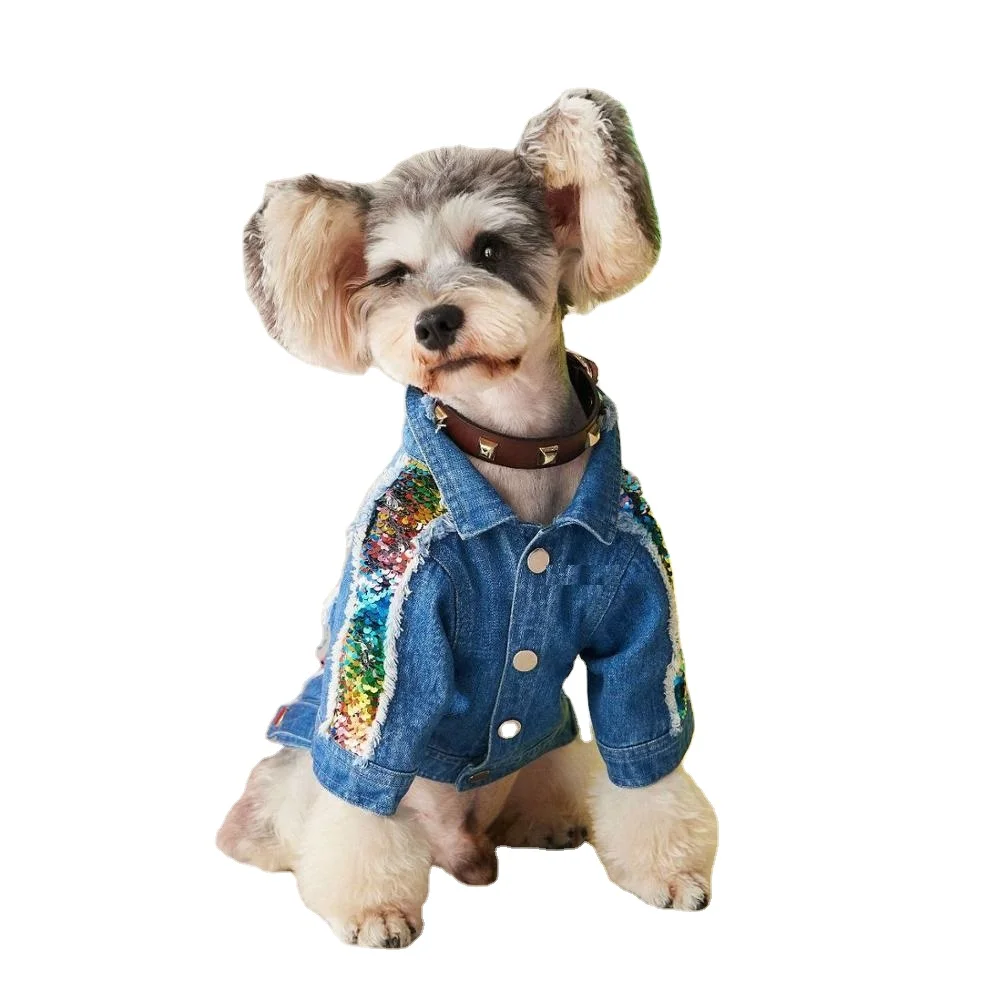 Роскошный блестящий джинсовый жилет с черным и золотым блеском, джинсовая рубашка из денима, джинсовая рубашка, куртка, куртка, одежда для домашних животных, собак