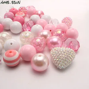 Wholesale colorful 20 mm acrylic diy beads for jewelry making 1Bag 50Pcs round acrylic resin spacer beads for pens diy