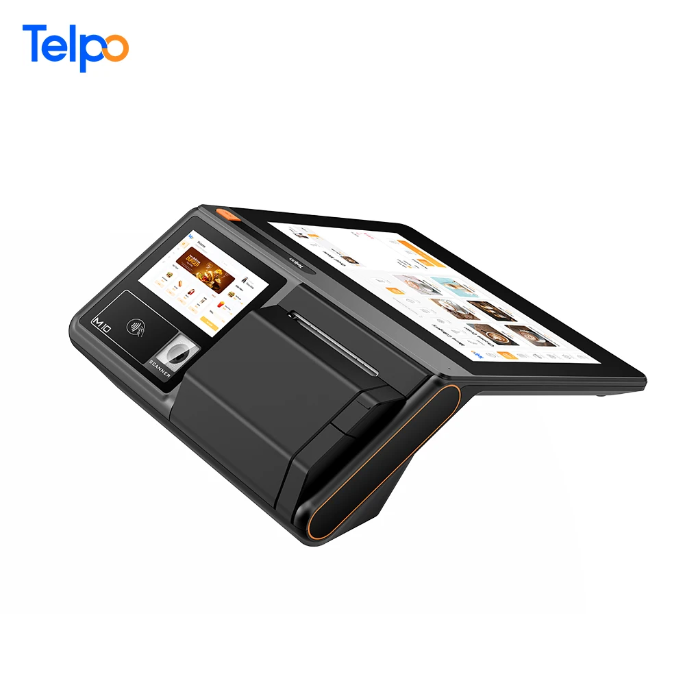 Smart pos billing machine wifi cash register dual screen all in one pos systems for shop