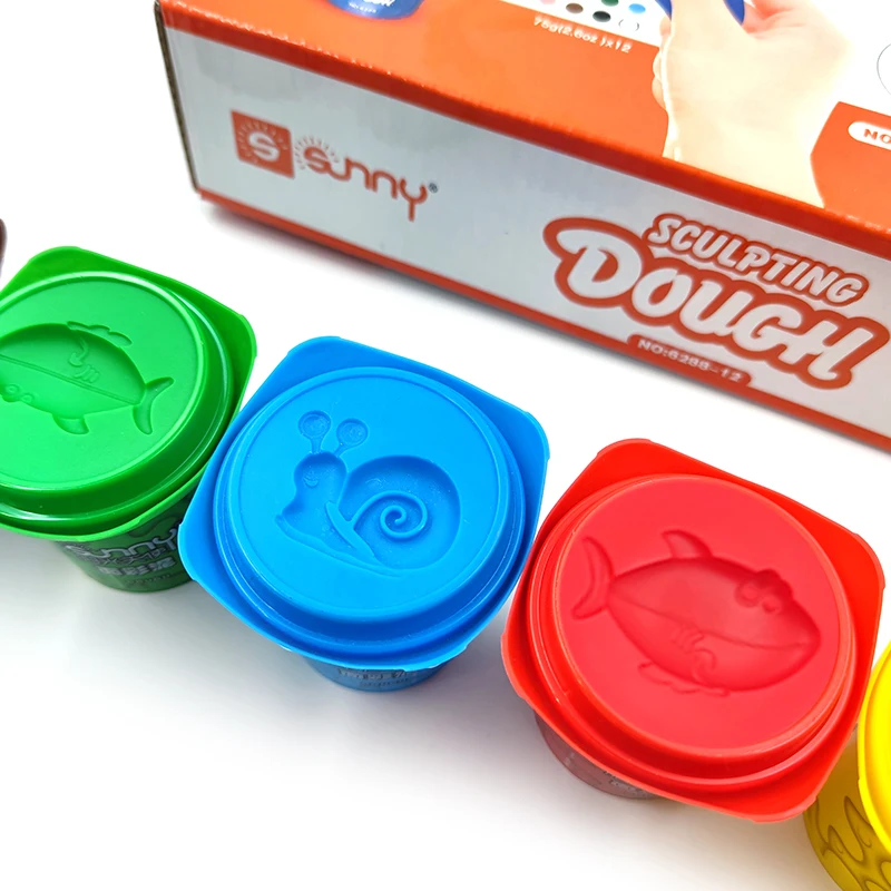 12 Colors Creative Moulding Clay Play Dough stationery set with 75g