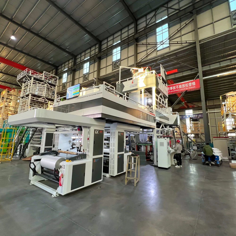 Automatic ABC IBC Three Layer haul-off rotary Co-extrusion film blowing machine