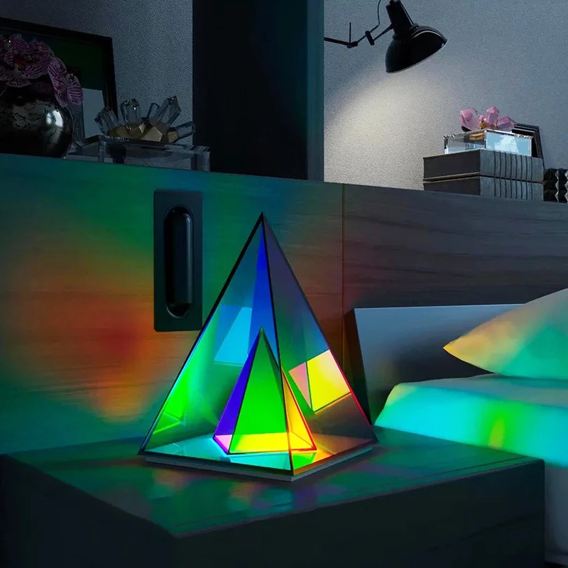 Новый стиль RGB акриловый треугольный светодиодный ночник креативный Настольный светильник декоративный для офиса дома спальни праздничный подарок