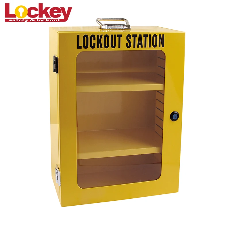 Wall Mounted Hardened Yellow Steel Safety Group Combination Management Lockout Tagout Station