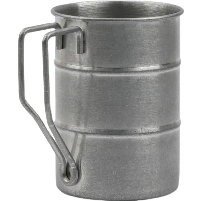 Outdoor Travel Tumbler with Foldable Handle Stainless Steel Camping Cups Moscow Mule Beer Mug