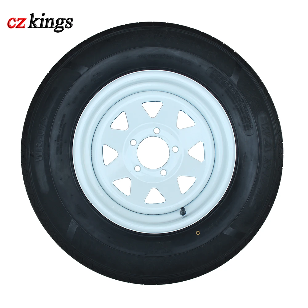 
factory supplier ST205/75R14 trailer tire with white coated steel wheel 