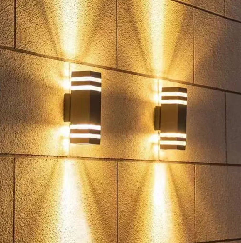 Outside Square up and Down Lights Outdoor Wall Light Sconce Aluminum Waterproof LED Lamps for Patio