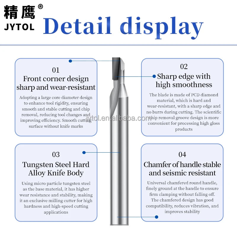 carbon fiber graphite diamond end milling cutter pcd end mill Diamond drill Router bit engraving cutting tool