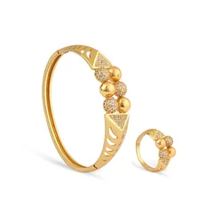 LOTOS JEWELRY 18k gold plated micro insert zircon  ball shape fashion jewelry rings for men
